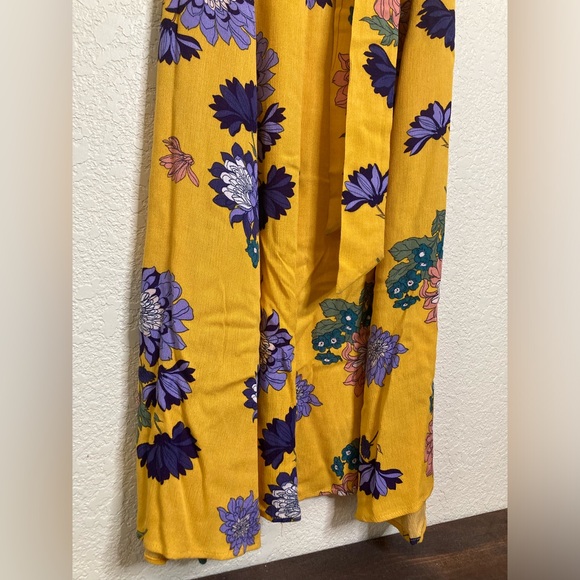 NWT Ivory Love Maxi Dress Short Sleeve Tie Waist Button Front V Neck Floral - Picture 10 of 13